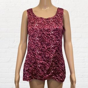 Ann Taylor multicolor Rosebud print Tank top SIZE S C-135